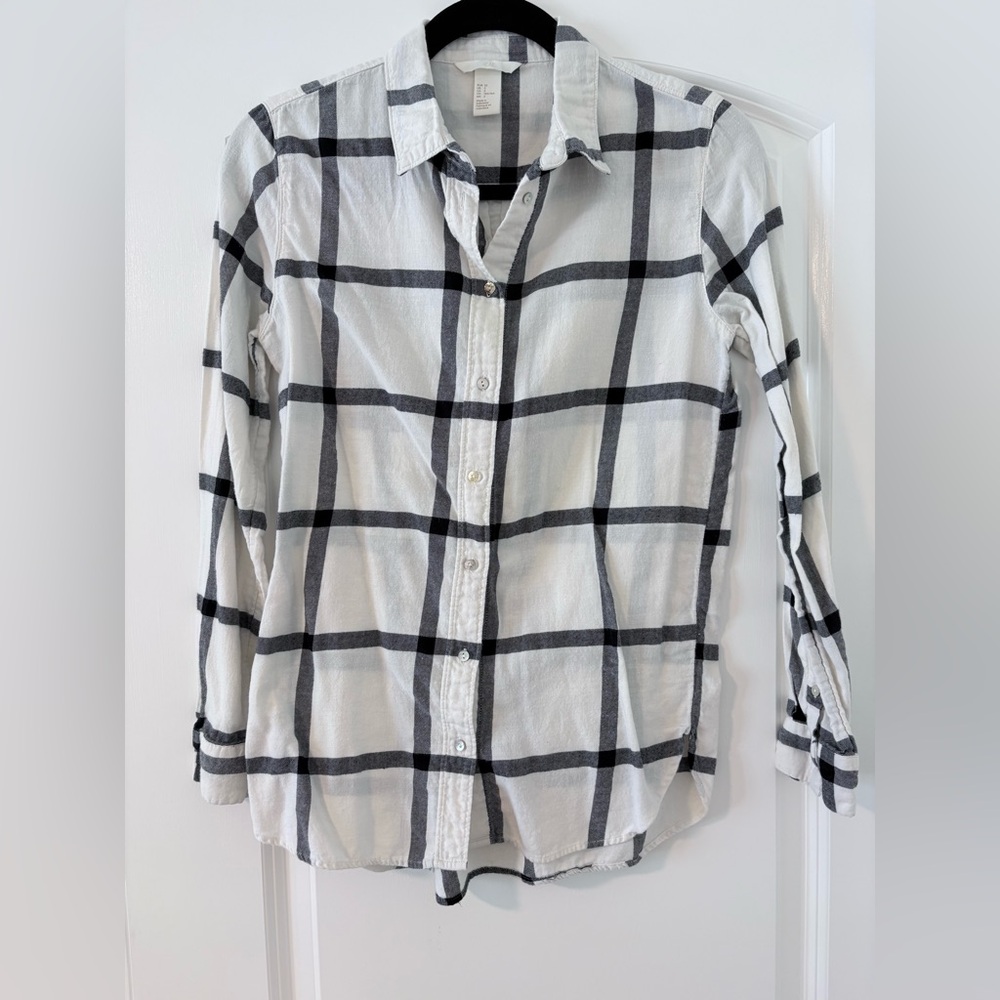 H&M Monochrome Plaid Shirt
